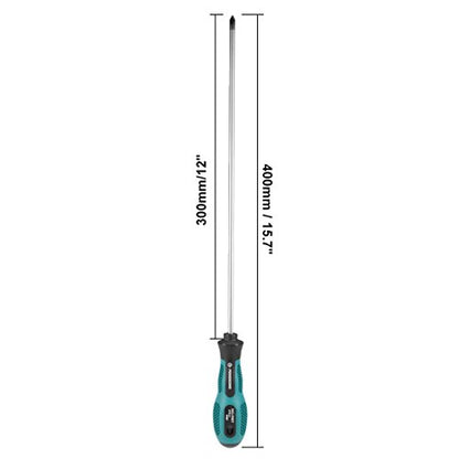 uxcell #1 Phillips Screwdriver 12 Inch Round Shaft Non Slip Comfortable Handle - size: PH1 x 12"