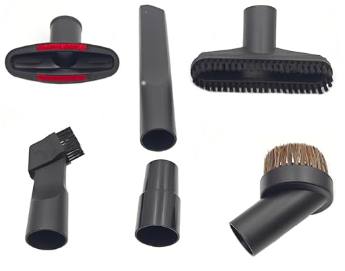 Vacuum Attachments Brush Kit, 1-1/4 inch & 1-3/8 inch, 6pcs | 32mm & 35mm, Vacuum Cleaner Accessories, Fits Vacuum Cleaner