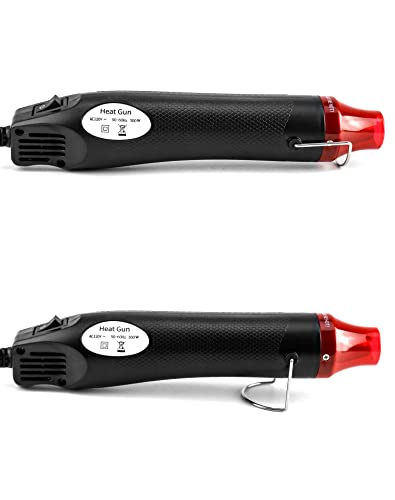 QWORK Mini Heat Gun, 300W Portable Hot Air Tool for Crafts, Epoxy Resin, Shrink Tubing & DIY, with Stand 110V