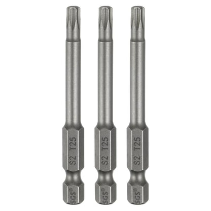 HARFINGTON 3pcs T25 Torx Head Screwdriver Bit 1/4" Hex Shank 2.6" (65mm) Long Magnetic No Hole Tip Tamper Proof 6 Point Star Screw Driver Drill Bits S2 Steel Industrial Power Screwdrivers - size: T25 x 2.6"(65mm)