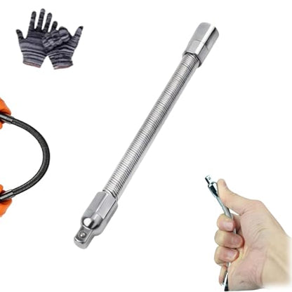 360 Miracle Tool Extension,1/2 Flexible Socket Extension Bar Set Bendable Impact Wrench,Universal Flexible Connecting Rod Tool,Conquer Tight Spaces in Seconds,For Automotive,DIY Projects (Sliver,1/2) - color: Sliver, size: 1/2