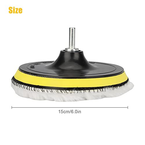 Buffer Polisher Pad Made of Wool - Wheel Mop Kit for car Detailing Drill Adaptor | Pack of 5 pcs - car buffers and Polishers kit is Practically Durable & Reusable - Drill Adapter.