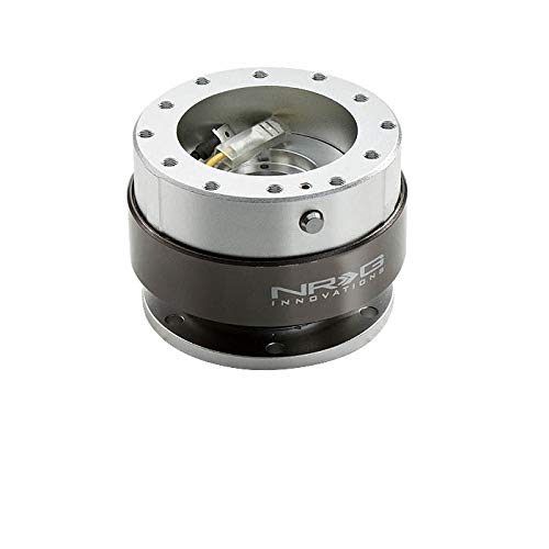 NRG (SRK-200) Silver/Titanium Chrome Ring Aluminum GEN 2.0 Racing Performance Steering Wheel Quick Release Adapter Fit 2-Way 6-Hole Pattern Design - color: Silver / Titanium Chrome Ring