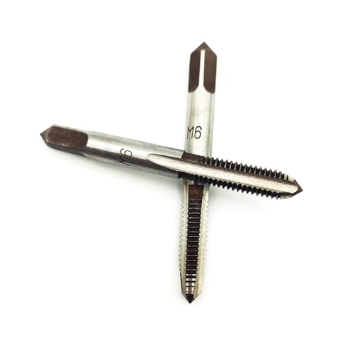 AtticZone M6 x 1.0 Metric Hand Thread Tap, Right Hand, Alloy Tool Steel, 1 Taper Tap, 1 Plug Tap for Metal Working DIY Industrial - size: M6x1.0