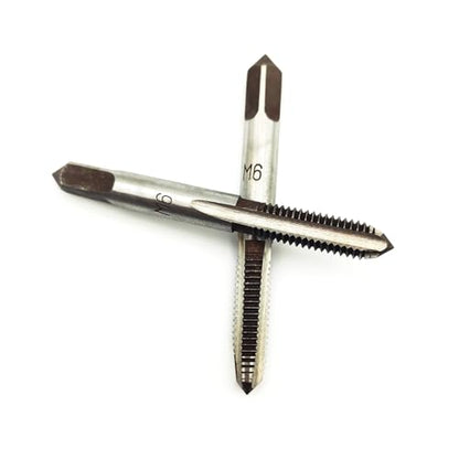 AtticZone M6 x 1.0 Metric Hand Thread Tap, Right Hand, Alloy Tool Steel, 1 Taper Tap, 1 Plug Tap for Metal Working DIY Industrial - size: M6x1.0