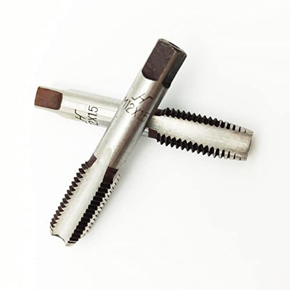 AtticZone M12 x 1.5 Metric Hand Thread Tap, Right Hand, Alloy Tool Steel, 1 Taper Tap, 1 Plug Tap for Metal Working DIY Industrial - size: M12x1.5