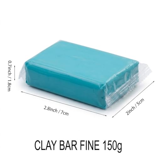 Rivali CAR Care Fine Grade Clay Bar Kit, Green, 4 x 150g Bars, 600g Total, for Light Contamination, Maintenance, Paint, Glass, and More.
