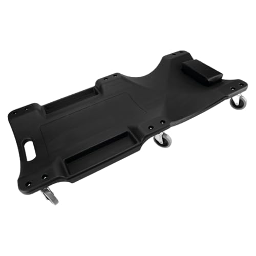 Mechanic Creeper with 6 Swivel Casters, Padded Headrest, 300 lb Capacity, Black