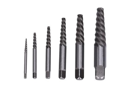 Century Drill & Tool 73414 Spiral Flute Screw Extractor Set, #1 - #6, Heat-Treated Steel, Superior Grip for Extracting Broken Screws and Bolts with Ease - size: 6-piece Spiral Flute