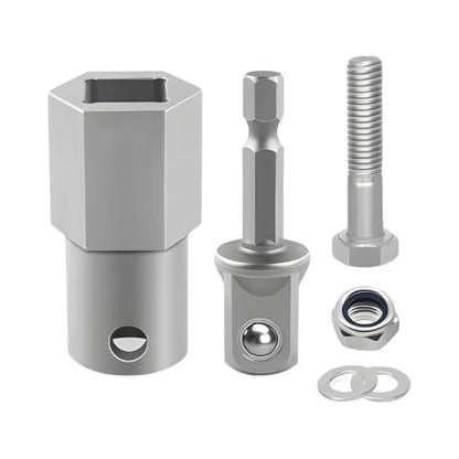Trailer Jack Drill Adapter, Towing Vehicle Jack Crank Handle Cordless Power Drill Adapter Kit with 1/2" Socket, Auto Replacement Accessories, Universal for RV Campers Utility Trailer