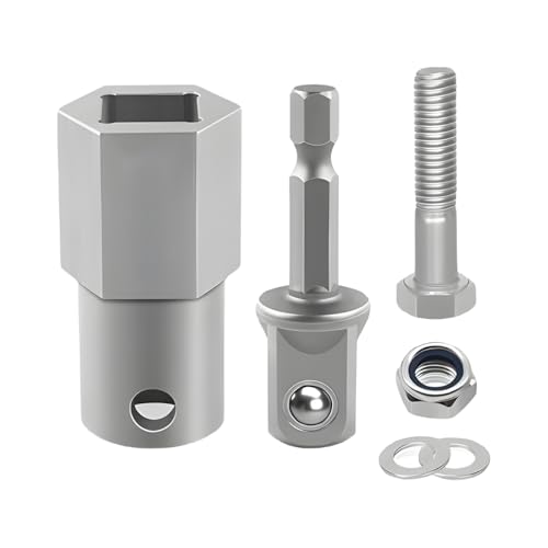 Trailer Jack Drill Adapter, Towing Vehicle Jack Crank Handle Cordless Power Drill Adapter Kit with 1/2" Socket, Auto Replacement Accessories, Universal for RV Campers Utility Trailer