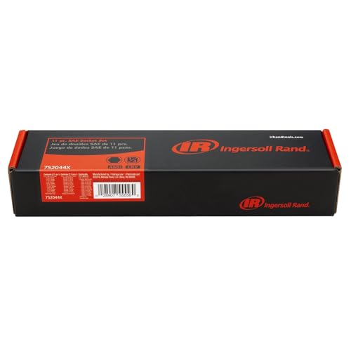 Ingersoll Rand 11-Piece 1/4-Inch Drive SAE Shallow Socket Set, 6-Point, Size: 5/32–9/16 Inch, Chrome Vanadium Steel, Mirror-Polish Finish, with Thermoform Organizer Tray – 752044X - size: 1/4 in. Drive Shallow Socket Set, style: SAE
