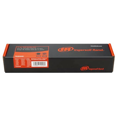 Ingersoll Rand 11-Piece 1/4-Inch Drive SAE Shallow Socket Set, 6-Point, Size: 5/32–9/16 Inch, Chrome Vanadium Steel, Mirror-Polish Finish, with Thermoform Organizer Tray – 752044X - size: 1/4 in. Drive Shallow Socket Set, style: SAE