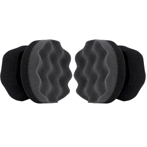 Tire Shine Applicator Pads, 2 Pcs Tire Dressing Applicator, Reusable Tire Shine Sponge Wave Contoured for Car Detailing, 3.15inch - size: 3.15inch-2 Black