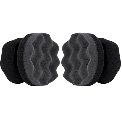 Tire Shine Applicator Pads, 2 Pcs Tire Dressing Applicator, Reusable Tire Shine Sponge Wave Contoured for Car Detailing, 3.15inch - size: 3.15inch-2 Black