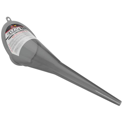 Performance Tool W4058 Clear View XL Long-Reach Funnel, 1.5 Pint, Splash Guard, Bottle Rest, Oil, Transmission Fluid, Coolant, Gear Oil, Automotive Funnel, Gray