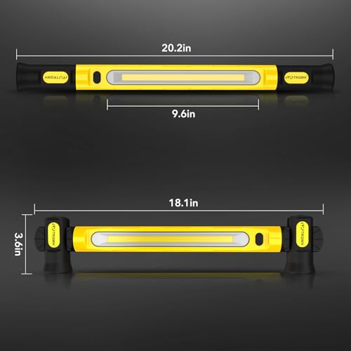 TRQWH Mechanic Work Light Under Hood Work Light Bar with Hooks - 3200LM 6000mAh Rechargeable Portable Magnetic LED Worklight for Car Repairing Garage Workshop Camping, Yellow