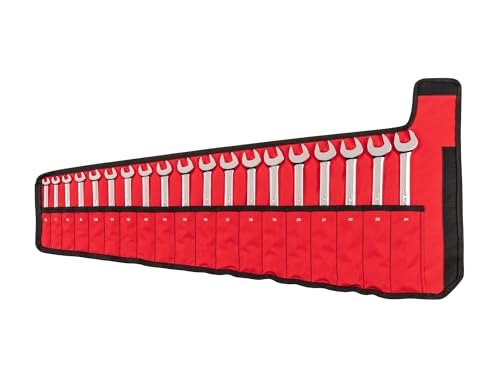 TEKTON Combination Wrench Set with Roll, 19-Piece (6-24 mm) | WCB94202 - size: 19-pc. (6-24 mm), style: Roll