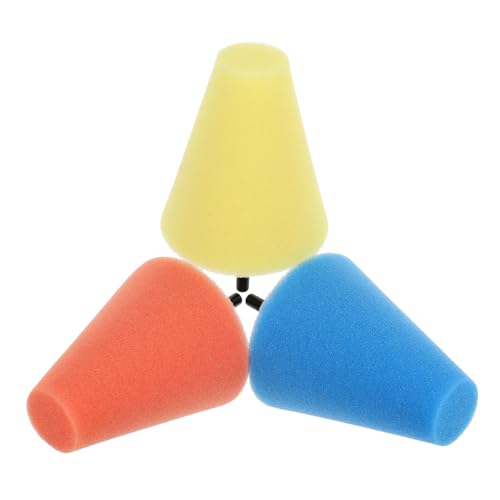 3pcs Auto Wheel Polishing Cone Buffing Pads Set, Yellow Sponge Polishing Kit for Car Wheels and Drill Attachment