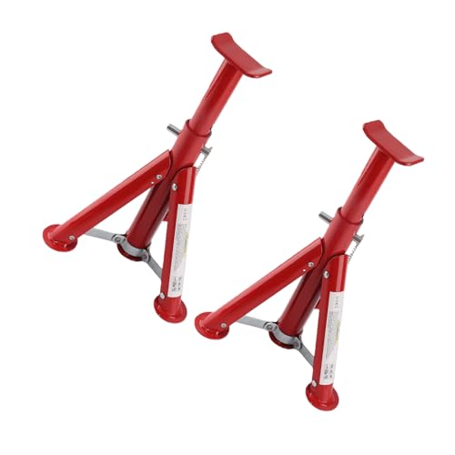 Vikye Foldable 3 Ton Car Jack Stand Durable Alloy Steel for Maintenance Easy Storage 11.42-16.06in Red