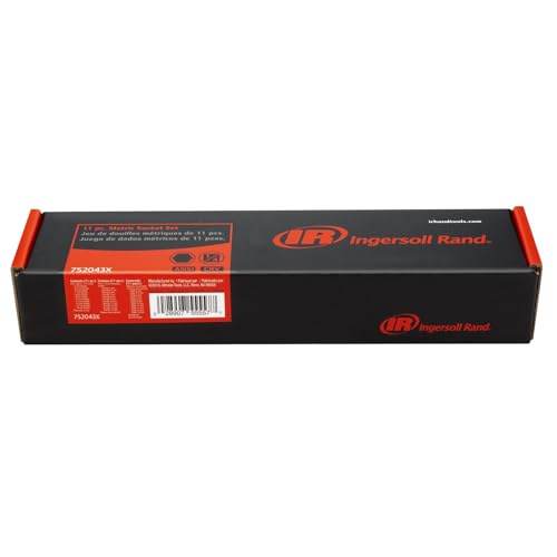 Ingersoll Rand 11-Piece 1/4-Inch Drive Shallow Socket Set, Metric 6-Point (5–14mm), Chrome Vanadium Steel, Mirror-Polish Finish, with Thermoform Organizer Tray – 752043X - size: 1/4 in. Drive Shallow Socket Set, style: Metric