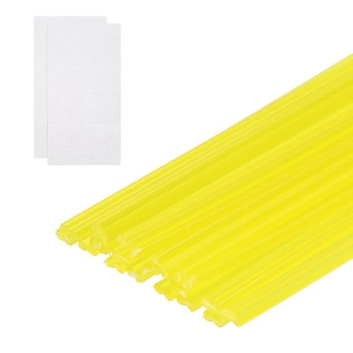 MECCANIXITY 20pcs Plastic Welding Rods, 20 Inch PP Welding Repair Strips Welder Rods with Reinforcing Mesh for Car Bumpers, Kayak Repair, Plastic Welder, Yellow - color: Yellow, size: 50cm