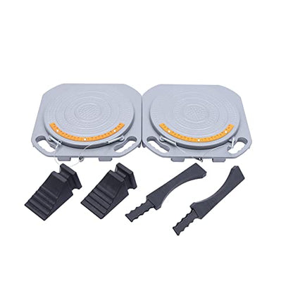 2 Pcs Professional Wheel Alignment Turn Plates, Car Alignment Tool Kit, Precision Auto Alignment Turn Plate w/ 1° Increment Scales for Shops & Home Garages(Chocks Included)