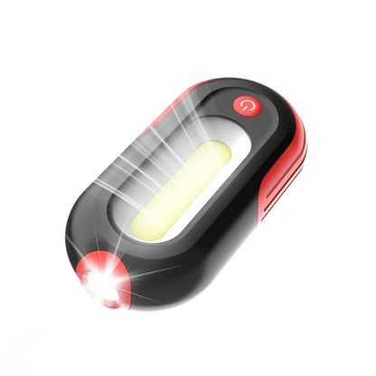 Magnetic Work Light Rechargeable, 400LM LED Work Light with COB Floodlight & Spotlight, 5 Modes, 3–7H Runtime, USB-C Magnetic Flashlight with Hook for Car Repair, Camping, Emergency