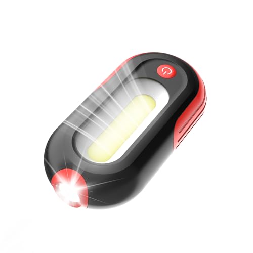 Magnetic Work Light Rechargeable, 400LM LED Work Light with COB Floodlight & Spotlight, 5 Modes, 3–7H Runtime, USB-C Magnetic Flashlight with Hook for Car Repair, Camping, Emergency