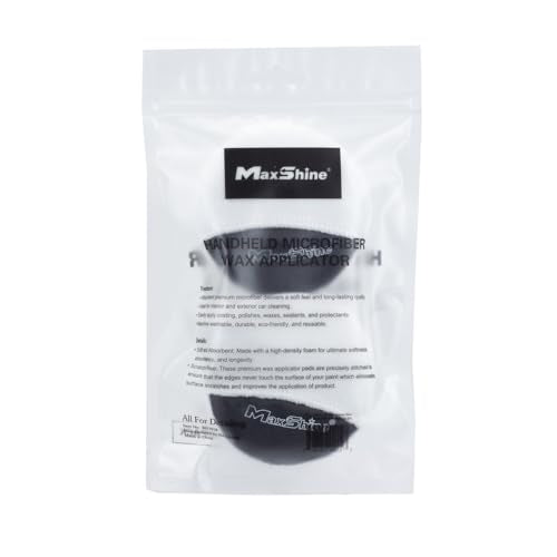 Maxshine Handheld Microfiber Wax Applicator Pad | White+Black, 3.35" Diameter, Ultra-Soft, Scratch-Free | Versatile Detailing for Wax, Polish, Protectant, Streak-Free Finish - size: Microfiber Coating Applicator
