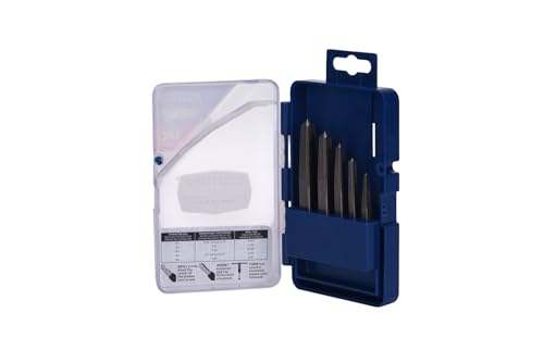 Century Drill & Tool 73215 5-Piece Square Flute Screw Extractor Set, #1 - #5, for Extracting Broken Screws and Bolts Without Damaging Threads - size: 5-piece Square Flute