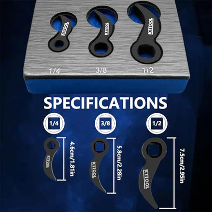 3 Pcs Pry Bar Wrench Adaptor Head Set, Crowbar Adapter Head Tool, Half Shaft Removal Car Repairing Tools 1/2" 3/8" 1/4" D (Square) Profile - color: 3pc