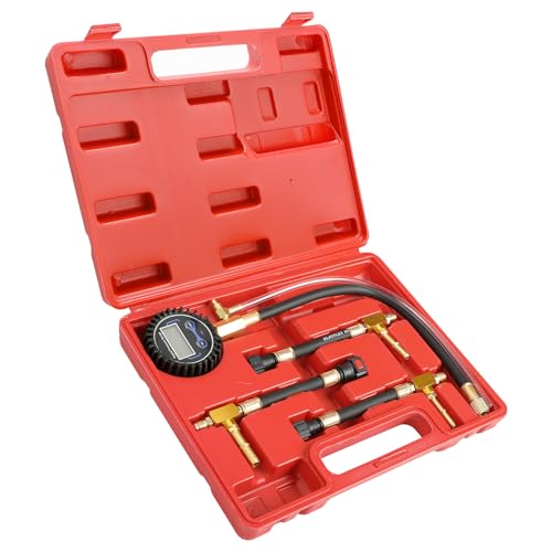 BETOOLL Digital Fuel Pressure Tester Kit - Fuel Pressure Gauge 0-300 PSI with 9.49,7.89,6.30 Fuel Line Fittings Automotive Test Tool Kit - size: Digital Fuel Pressure Test Kit