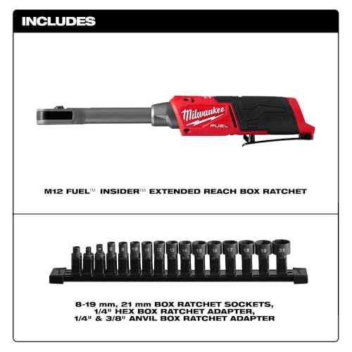 Milwaukee M12 FUEL INSIDER Extended Reach Box Ratchet (Bare Tool)
