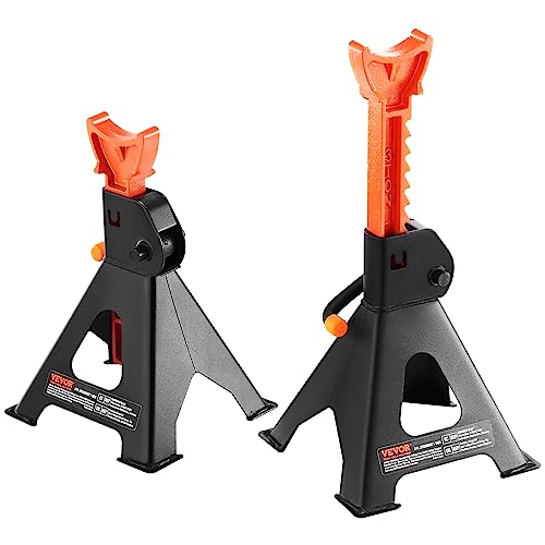 VEVOR Jack Stands, 3 Ton (6,000 lbs) Capacity Car Jack Stands, 10.8-16.3 inch Adjustable Height, for lifting SUV, Pickup Truck, Car and UTV/ATV, Red, 1 Pair | 10.8-16.3 inch Adjustable Height, for Lifting SUV, Pickup Truck, Car and UTV/ATV, Red - style: 3