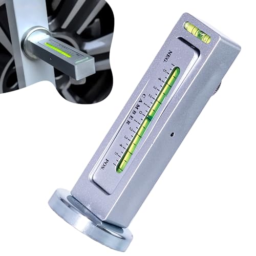 Camber Alignment Tool Universal Camber Gauge, Gauge Accurate -5 +5, Wheel Alignment Tool with Magnetic Base for Car SUV RV Off Road Vehicle (Sliver) - color: Silver