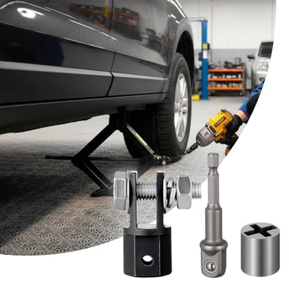 3Pcs Scissor Jack Adapter Set for Car, Heavy Duty Universal Jack Socket Adapter for Hand Drill Scissor Car Jacks with a 1/2 in Socket Adapter Bit for 1/2 in Impact Wrench or 13/16 in Lug Wrench
