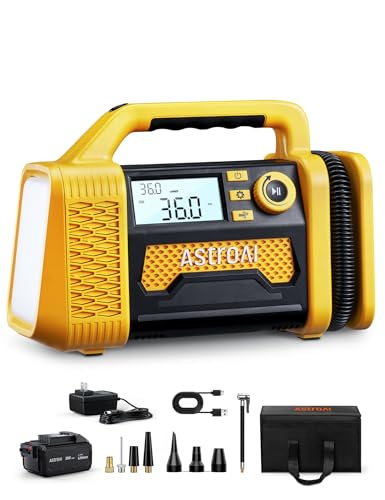 AstroAI TC3 Truck Tire Inflator Portable Air Compressor, 150PSI Cordless Heavy Duty Air Pump with 4000mAh Battery, TurboRise Fast Inflation & Auto Shutoff, Digital Gauge for SUV, RV & Off-Road 4x4