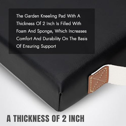 HappyPicnic Waterproof Garden Kneeling Pad - 2" Thick Soft Foam Kneeling Mat for Gardeners with Handle & Removable Cover, Knee Support for Bathing, Black - color: Black