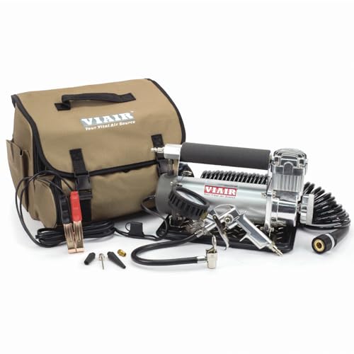 VIAIR 450P/45043 Automatic Portable Compressor, Tire Inflator Kit, Air Compressor for Truck, Jeep, SUV, and Car Tires, Portable Air Pump Kit, Car Accessories, 100% Duty Cycle, 150 PSI/1.80 CFM, Silver - color: Silver, style: 450P Original Portable