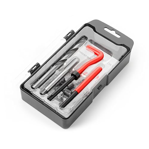BELOMI Helicoil Thread Repair Kit, Metric and SAE Repair Tools with HSS Drill Bit and Thread Inserts, Auto Repairing Tool for Damaged Thread M10 x 1.25 mm Size, Universal Car Accessories - size: M10