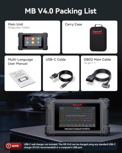 iCarsoft MB V4.0 Full System Bidirectional Diagnostic Scan Tool for Most Benz/Sprinter/Smart/Maybach Free 2 Further Vehicle Groups Lifetime Free Update Up to 41 Resets Automotive Active Test Scanner