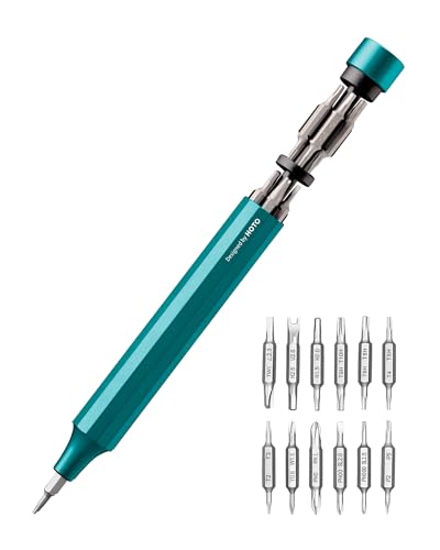 HOTO 24 in 1 Mini Screwdriver Set, Magnetic Torx Bit Set, Eyeglass Repair Kit, EDC Pen Screwdriver for Electronics, Watches, Phones, Laptops, Cameras, Gadgets for Men, Dark Turquoise - color: Dark Turquoise