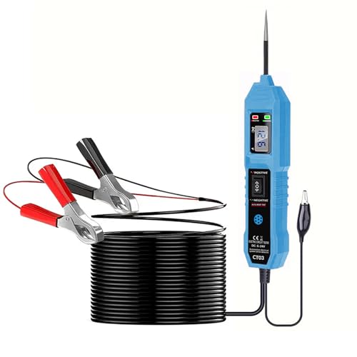 CT03 Power Circuit Tester, 6-24V DC Test Light Short Circuit, Automotive Component Electrical Polarity Identify Continuity Tester, Overload Protection - color: Blue