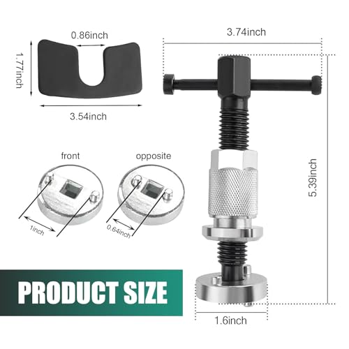 WZP Car Brake Piston Rewind Tool, Rust-proof Rear Brake Caliper Compression Tool, Universal Piston Wind Back Replacement Accessory for Cars Trucks
