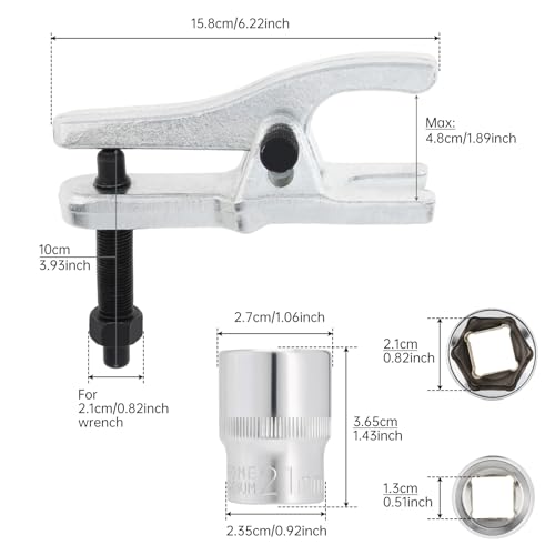 ChgImposs 6.3 inch Adjustable Universal Ball Joint Separator for Separating Arms/Tie Rods/Cars Trucks and SUVs with 1/2 inch Socket, Heavy Duty High Carbon Steel Ball Joint Press Kit