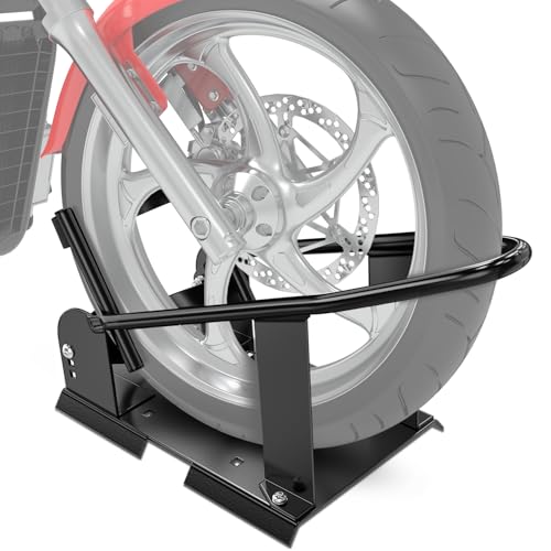 Nilight Motorcycle Wheel Chock for 15"-21" Wheels 1800 lbs Capacity | Wheel Cradle Holder Heavy-Duty Standard Steel Motorcycle Front Wheel Stand with 3 Adjustable Holes Black - color: Motorcycle Front Wheel Stand 15"-21"