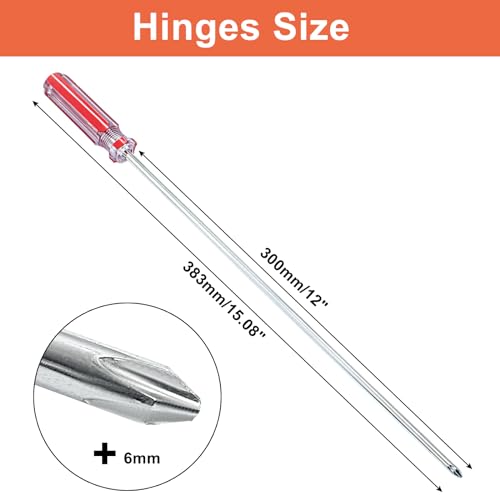 Piutouyar 12 Inch Phillips Screwdriver, #2 Magnetic Tip Screwdrivers | Extra Long Chrome-vanadium Steel Shaft , Cross Head Screwdriver, Long Screwdriver for Repair Home Improvement - size: 12 Inch #2