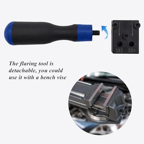 Brake Line Flaring Tool Kit, 3/16 in and 1/4 in Double Flaring Tool | Flare Tool for Vehicle Brake & Hydraulic Lines