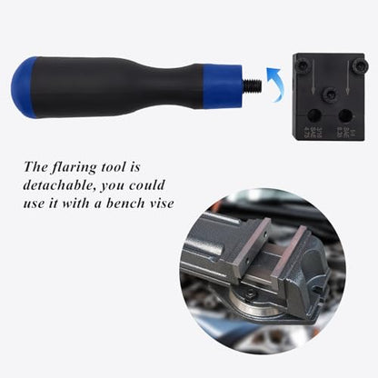 Brake Line Flaring Tool Kit, 3/16 in and 1/4 in Double Flaring Tool | Flare Tool for Vehicle Brake & Hydraulic Lines